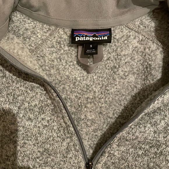 Patagonia womens better sweater 1/4 zip small grey birch white - Picture 3 of 5
